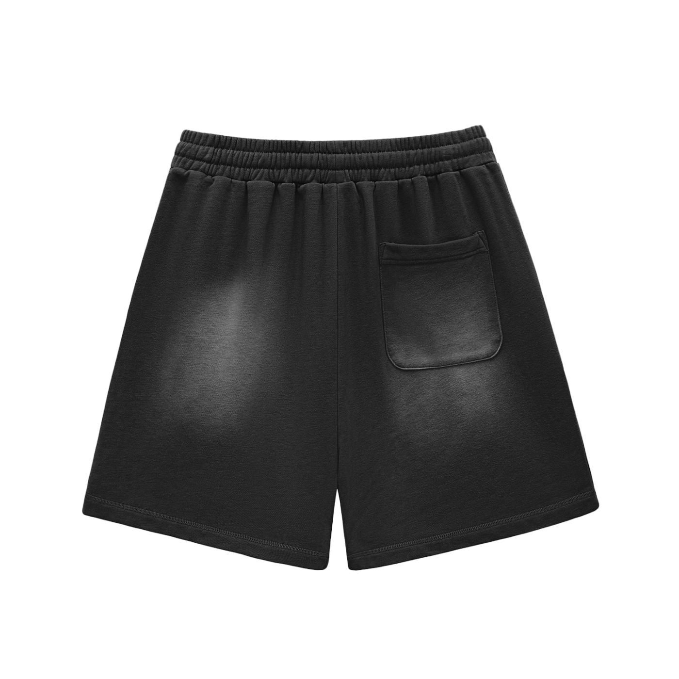 C. Sun Fade Raw Edge Cotton Shorts