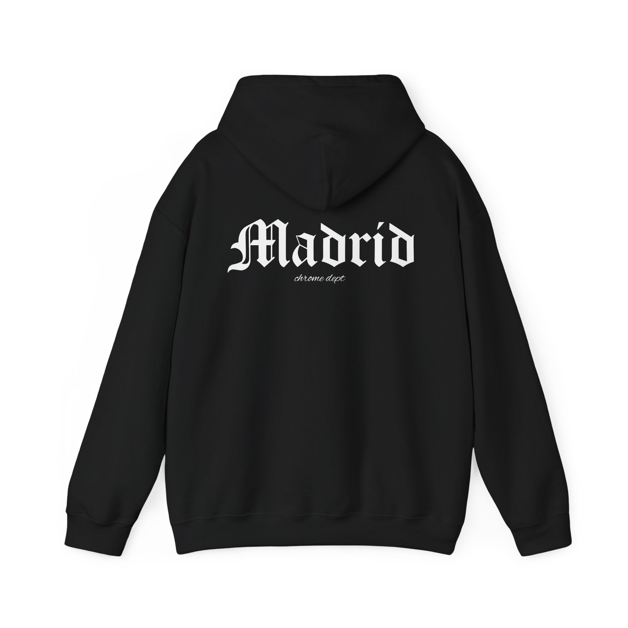 Madrid Vintage Hoodie — Heavy Black Pullover