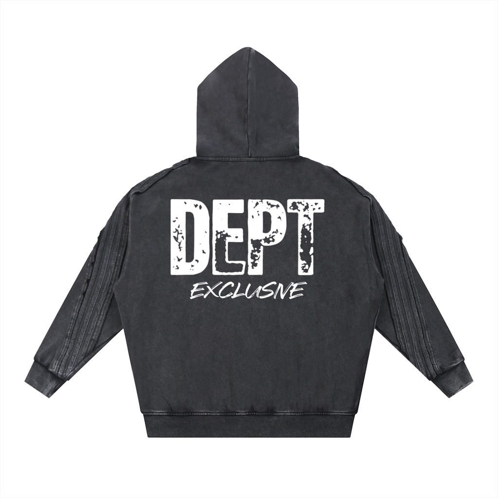 DEPT. Exclusive Snow Washed - Raw Edge Zip Hoodie