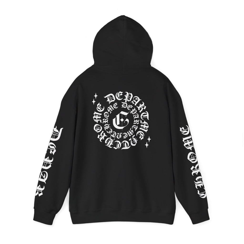 Chrome Dept. Hoodie — Pullover with Sleeve & Back Script