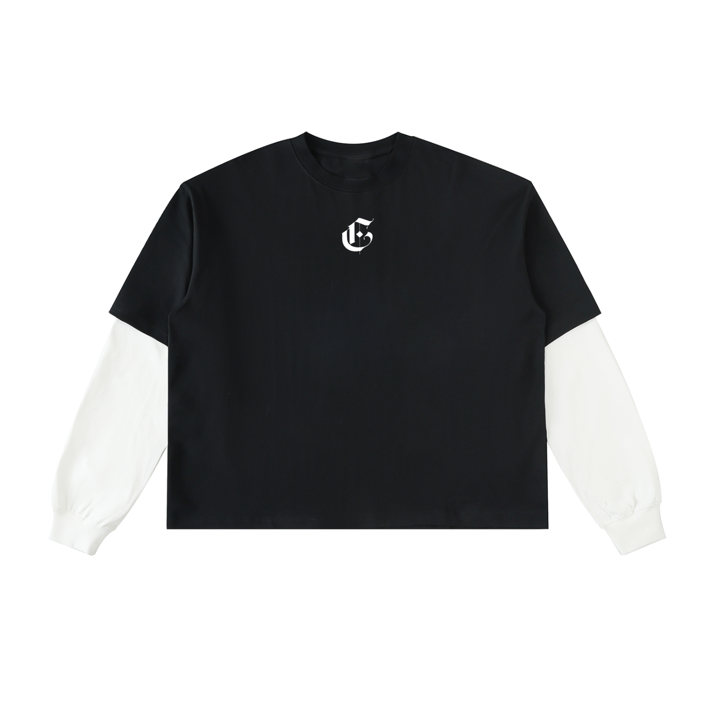 Layered CHROME Contrast Sleeve Cotton T-Shirt