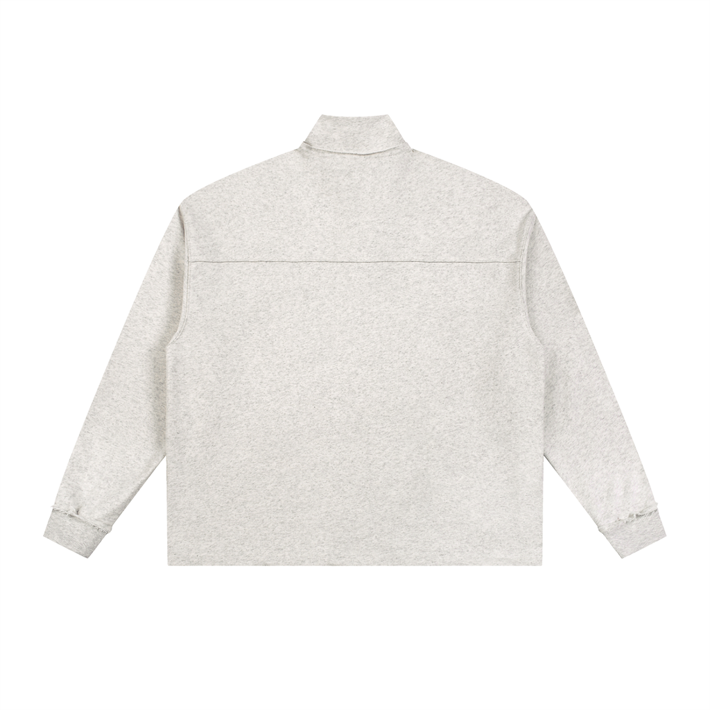 !Quarter-Zip Rolled Edge Sweatshirt Oat