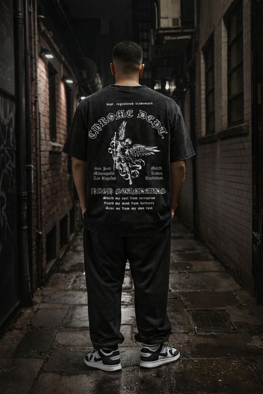 Dept. Trademark Graphic - Washed Oversized Cotton T-Shirt