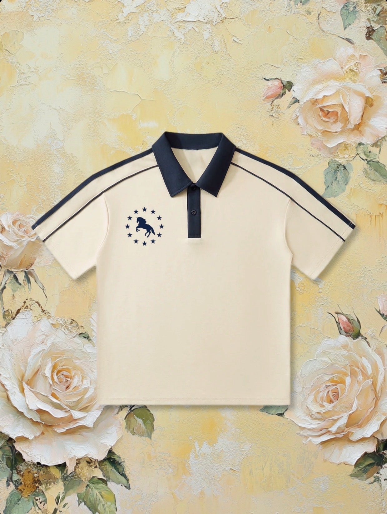 Dept. Contrast Collar Short-Sleeve Polo Shirt