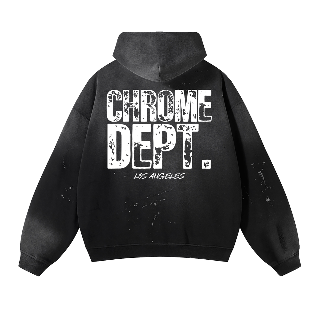 CHROME DEPT. Vintage Washed Frayed Hoodie