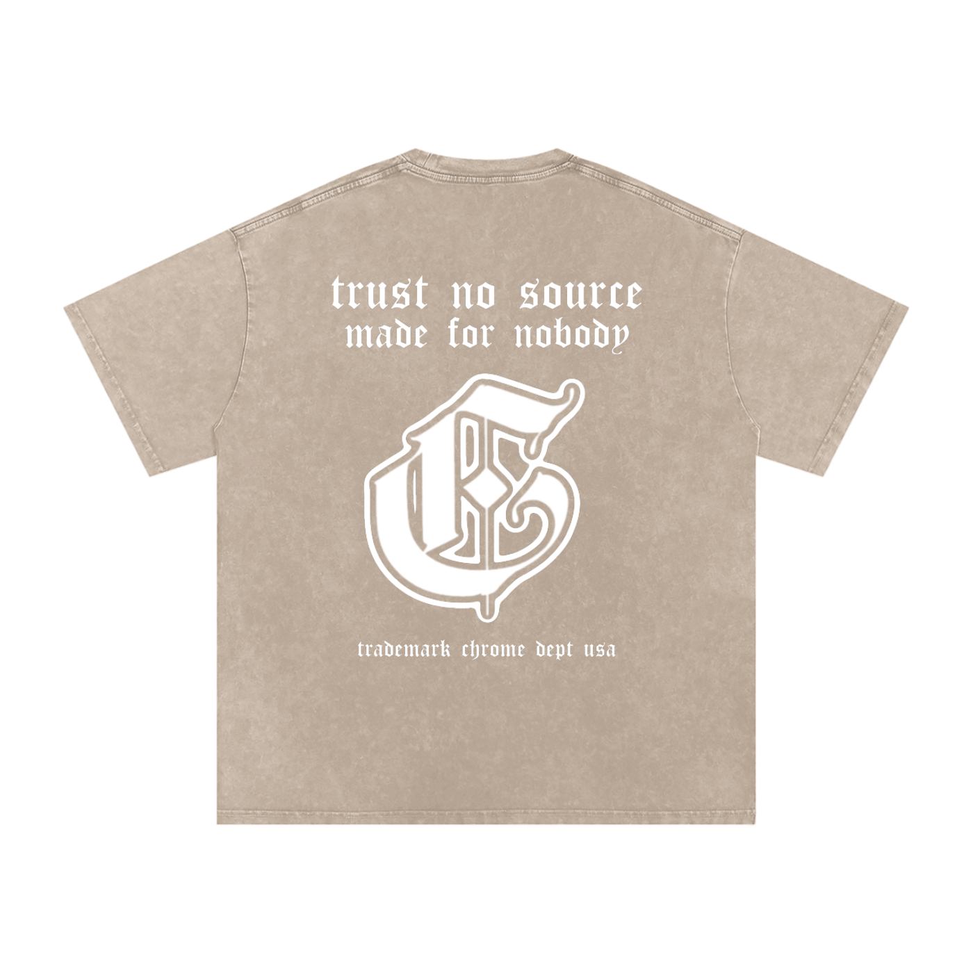 Trust no source - Snow Washed Oversized Cotton T-Shirt