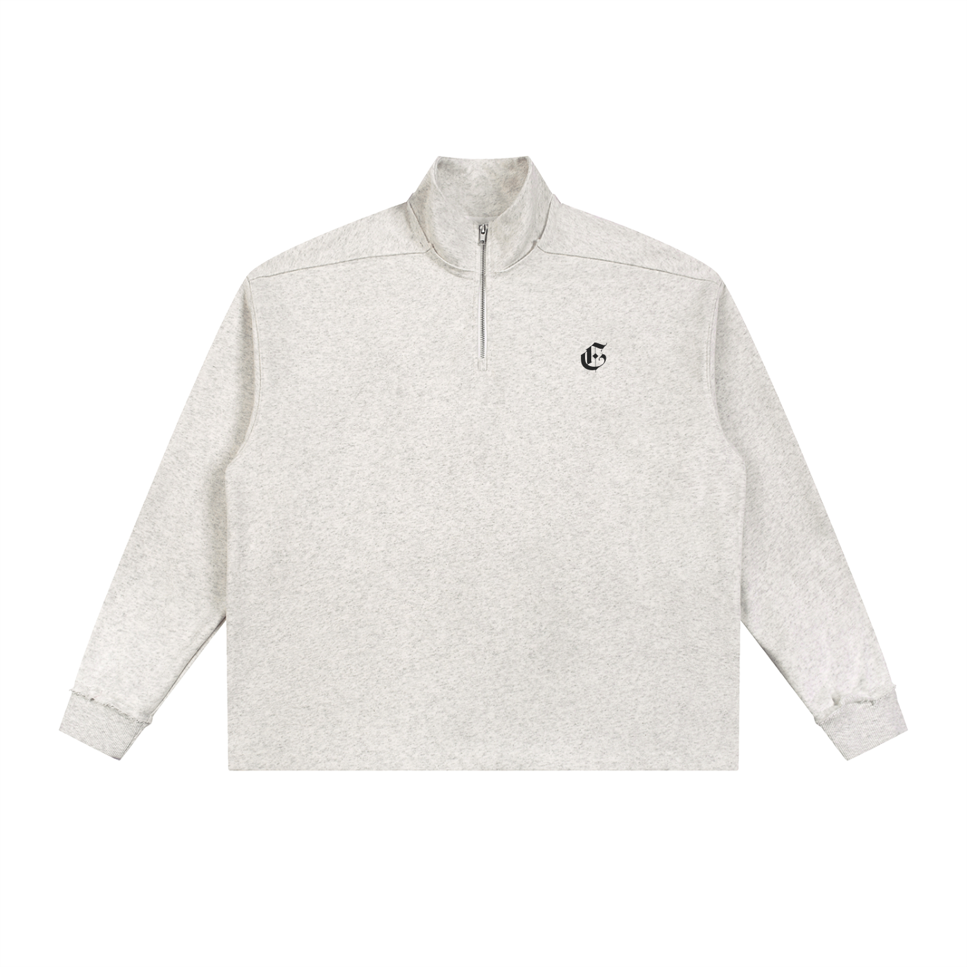 !Quarter-Zip Rolled Edge Sweatshirt Oat