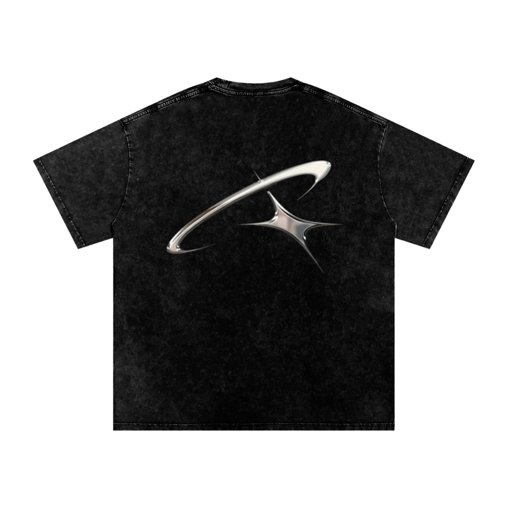 Liquid Chrome Snow Washed Oversized Cotton T-Shirt