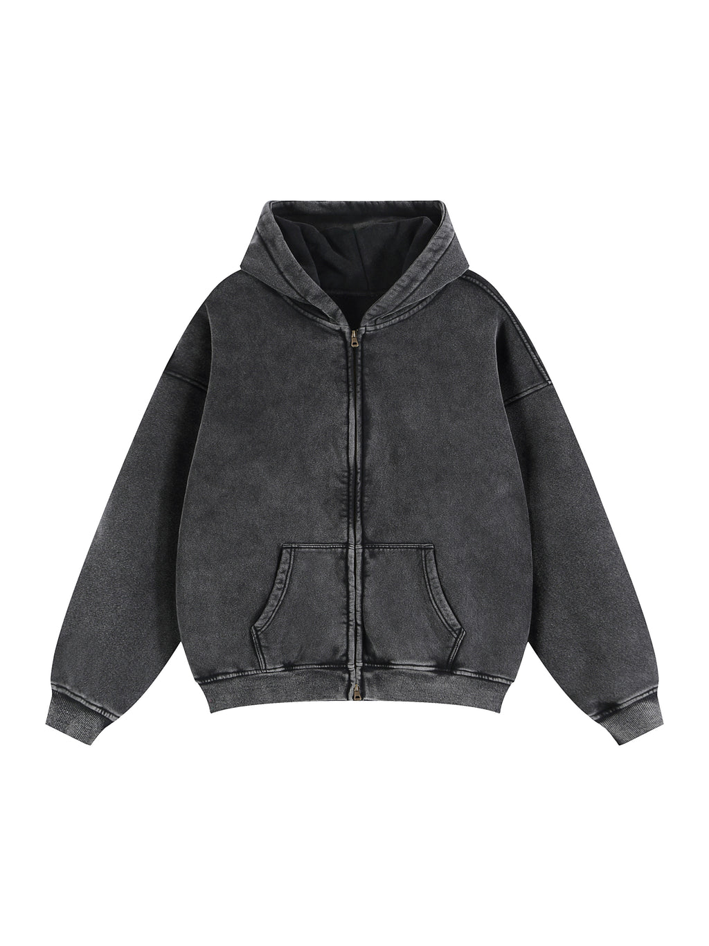 Dual-Zip Boxy Heavy Hoodie
