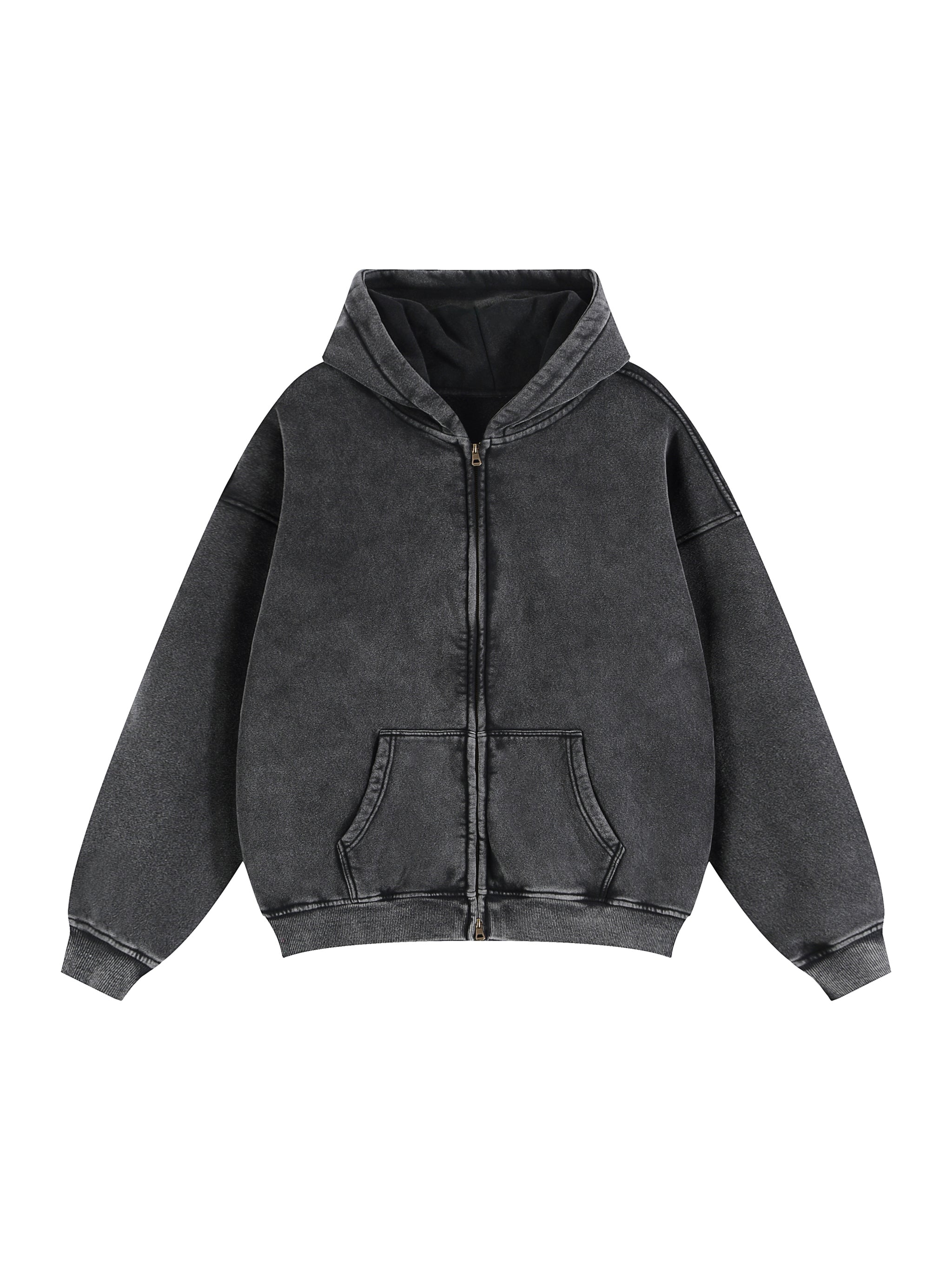 Dual-Zip Boxy Heavy Hoodie