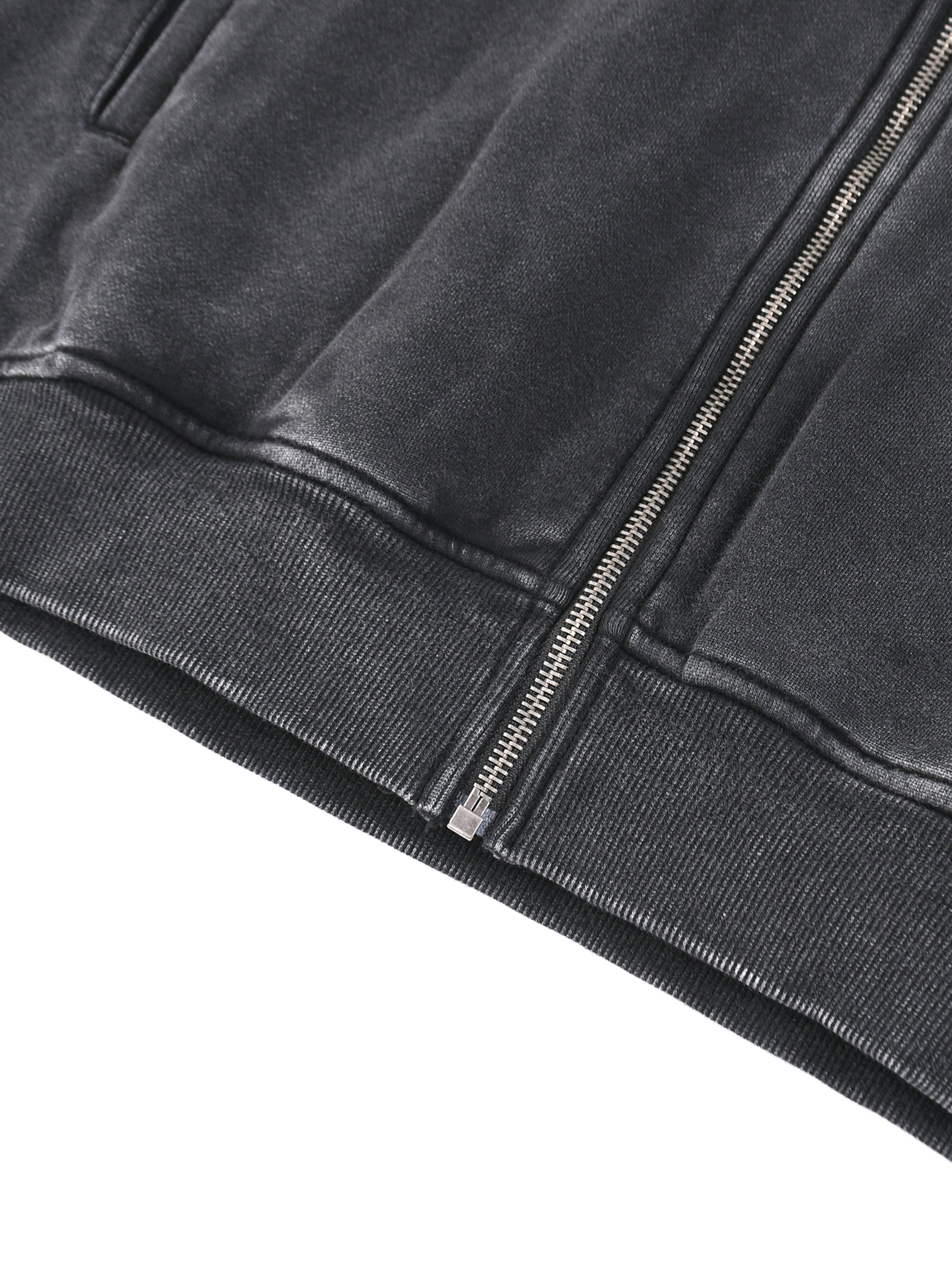 DEPT. Exclusive Snow Washed - Raw Edge Zip Hoodie